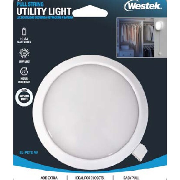 Westek Westek 4.1 in. H X 4.1 in. W X 1.25 in. L White Utility Light BL-PSTG-W - main